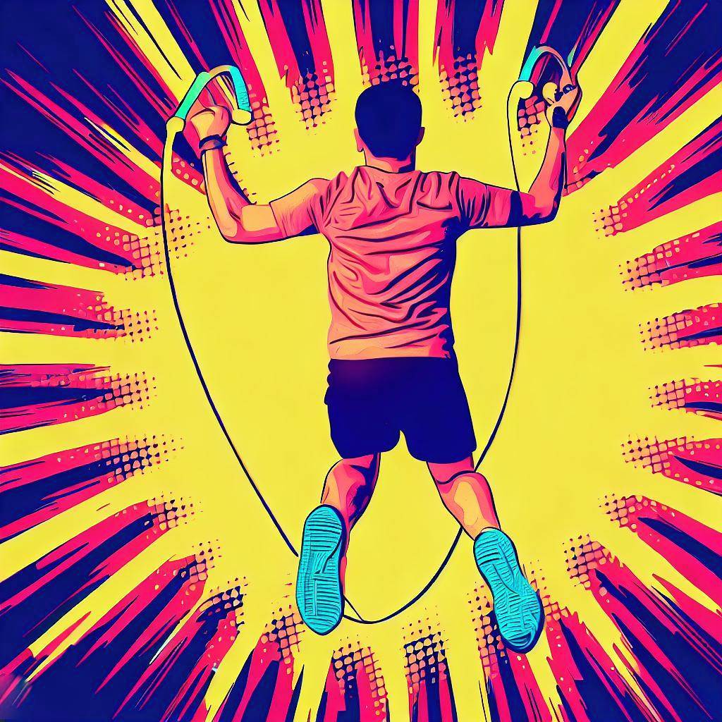 Skipping rope with double unders - Pop art style